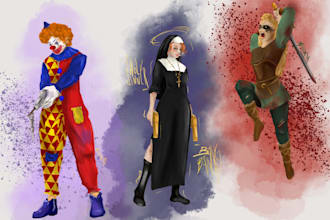 create digital illustrations and characters