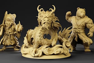 3d model and sculpt characters for printing and games