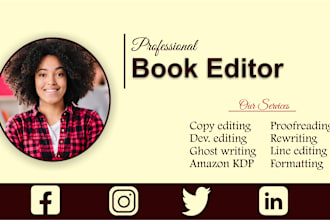 provide book editing, copy editing and proofreading
