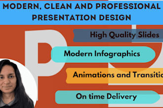 design a modern, clean and professional presentation