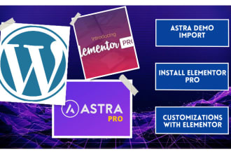 install astra pro theme and demo import for customizations with starter template