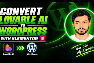 convert lovable ai to wordpress with elementor pixel perfect
