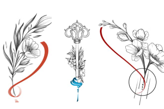 draw you meaningful custom tattoo design sketch
