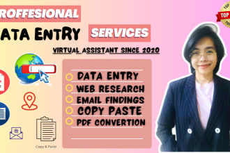 do data entry, web research, excel work, and copy paste job