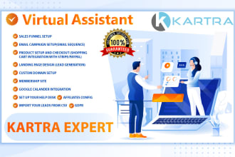be your kartra,  clickfunnels and kajabi virtual assistance 24 by 7
