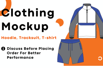 create tracksuit hoodie mockup for industrial pre production