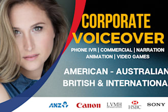 record professional australian, british or US voice over