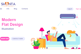 create a vector illustration in modern flat style