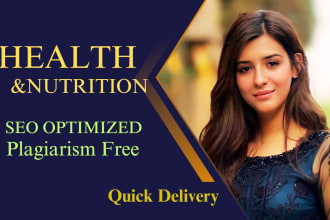 write SEO health, nutrition, and fitness articles or blog posts