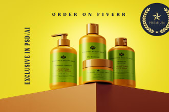 do cosmetic label design or packaging for beauty products label
