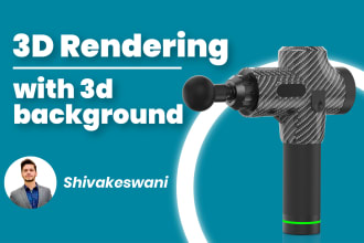 make photorealistic product 3d rendering with 3d backgrounds