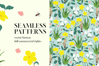 create a unique hand drawn vector pattern design