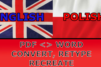 convert PDF to word, retype or recreate scanned docs PDF