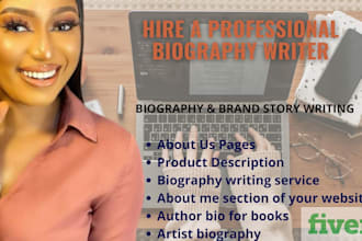 write an eloquent book biography for your documents