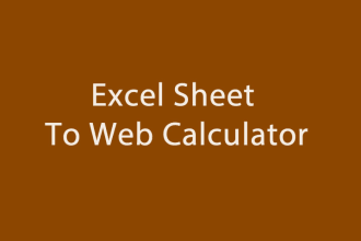 convert excel sheet to web calculator