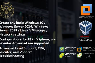 setup vmware workstation, vcenter, esxi, oracle vm virtualbox