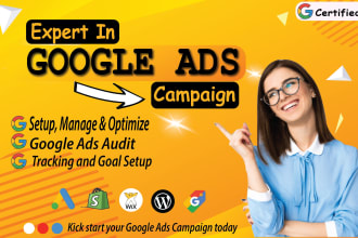 setup, audit and optimize your google ads adwords ppc campaign from scratch