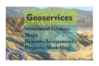 write geology articles, geophysics, and create a map