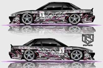 design livery design graphic for drift racing or daily cars