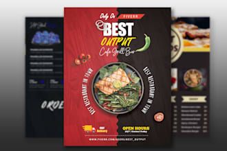 design beautiful editable restaurant food menu and brochure