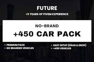 create a fivem premium no brand car pack with 450 cars
