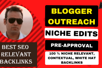 do blogger outreach SEO backlinks high quality  contextual link building service