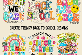 create trendy back to school, first day of school designs