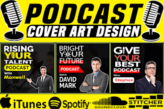 design an attractive podcast cover art or podcast logo