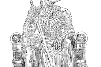 draw black and white sketch illustration in pen ink style