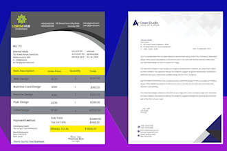 design letterhead, invoice, price list, receipt, and invoice template