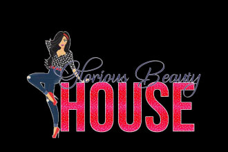do modern feminine glitter beauty logo design