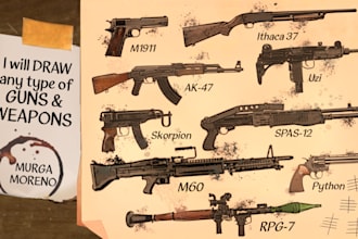 draw any type of guns and weapons