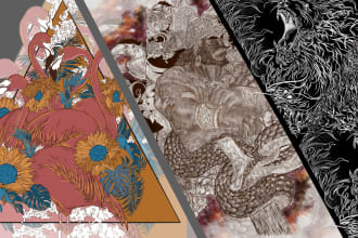 custom illustration art for merchandise or tshirts design