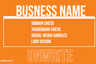 provide a unique business name and company name