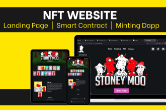 create modern nft website or landing page and smart contract