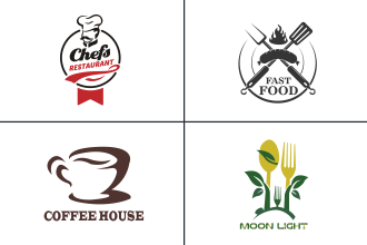 design cafe, food, bakery, coffee, BBQ, bar, restaurant logo