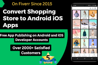 convert shopify or any online store to android and ios guaranteed approval