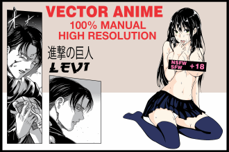 vectorize anime, manga in svg, ai, cdr format