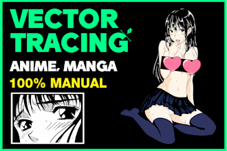 vectorize anime, manga and cartoon professionally