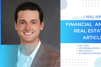 write plagiarism free financial or real estate blog