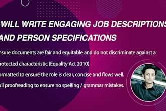 write job descriptions and person specifications