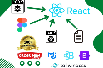 convert figma to react or figma to next js using tailwindcss or material UI