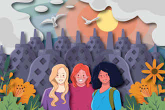 draw cartoon illustration character or landscape