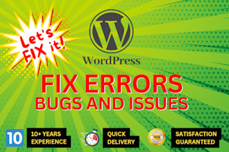 fix wordpress error, bugs and issues