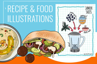 create illustrated recipes or food for cookbooks or blogs