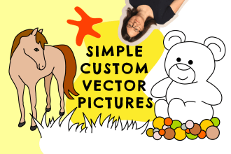 draw desired vector pictures in color or black and white