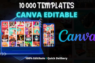 provide 10 000 predesigned instagram canva template bundle
