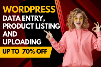 do data entry, product listing, product upload, and virtual assistant