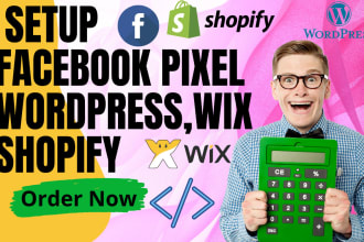 setup a facebook pixel wordpress,wix ,shopify