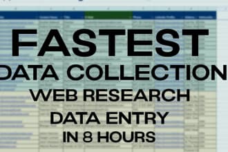 do fastest data collection, data entry and web research